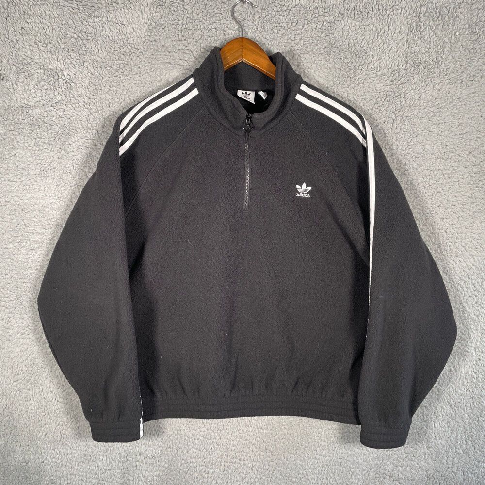 Adidas Primegreen Women's Black 1/4 Zip Polar Fleece Sweatshirt, Size Large